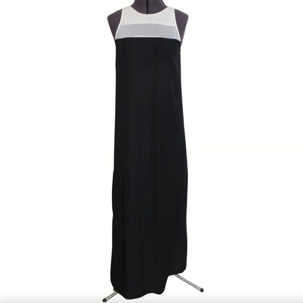 NWT BB Dakota Black and Cream Color Block Sleeveless Maxi Dress • Size S